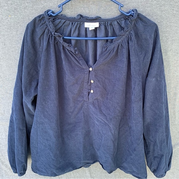 J. Jill Tops - J. Jill Navy Blue Relaxed Peasant Tunic Top Women’s Size Large Petite
